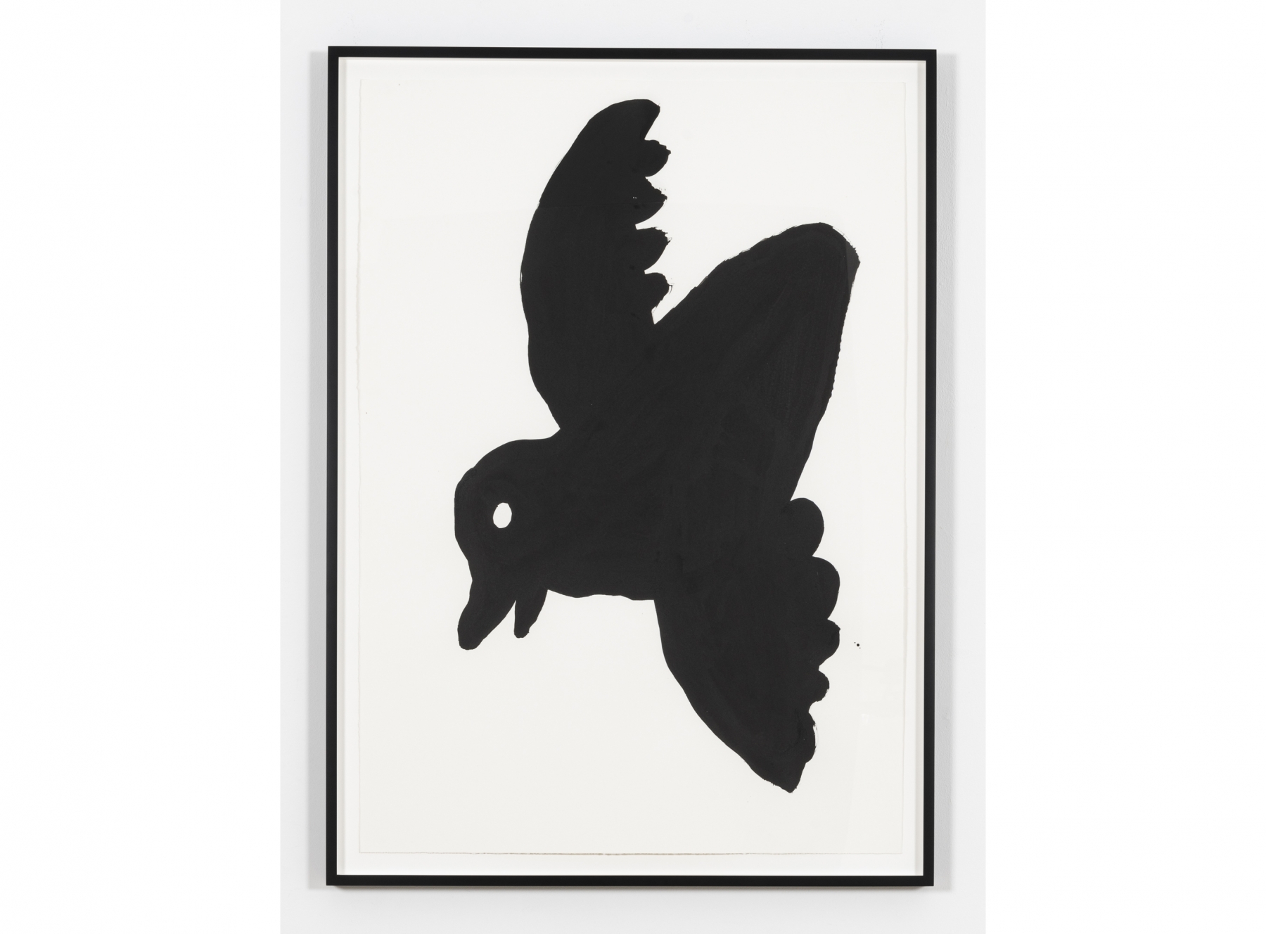 Paul Chan

die Amsel (blackbird), 2020

Ink on paper

Paper: 39 1/4 x 27 1/2 inches (99.7 x 69.9 cm)

Frame: 42 1/2 x 30 7/8 x 1 1/2 inches (108 x 78.4 x 3.8 cm)